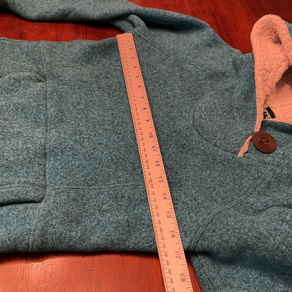 Köppen Blue Hooded Sweater Hoodie fleece lined size - Picture 5 of 8